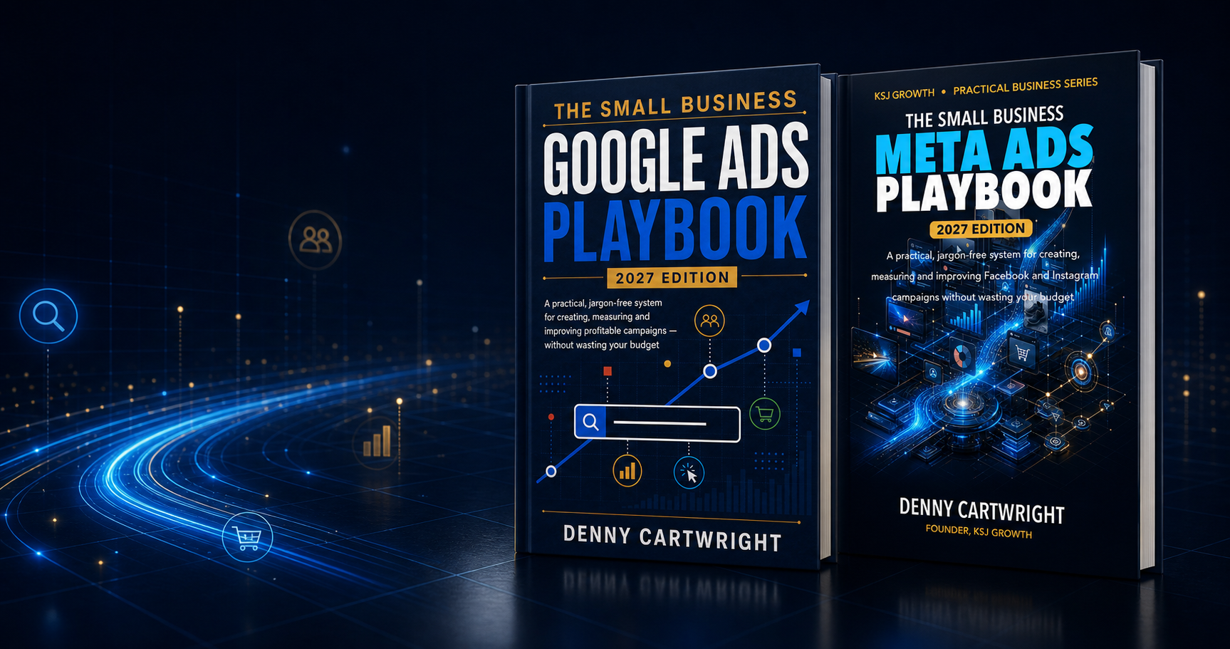 The Small Business Google Ads Playbook and Meta Ads Playbook 2027 hardcover books